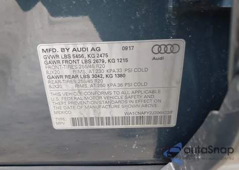 2018 Audi Q5 2.0T Premium/2.0T Tech Premium from USA, damaged, VIN WA1CNAFY2J2064235